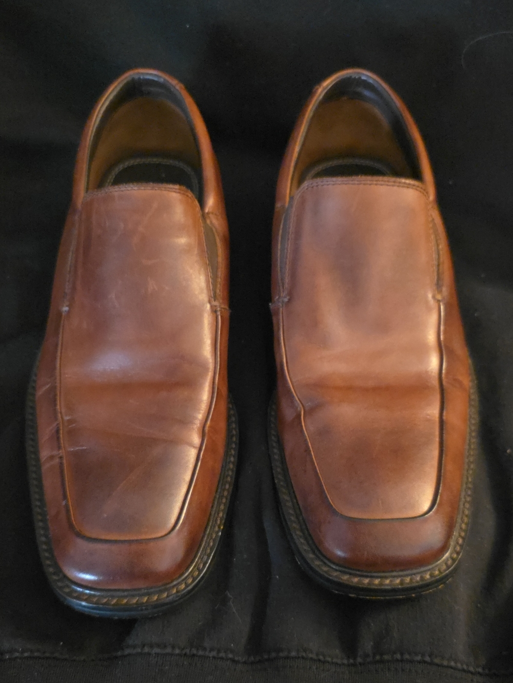 Gordon Rush Men's Cognac Brown Leather Slip-On Loafers